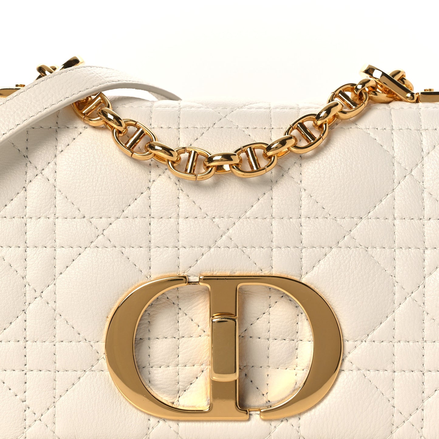 Lambskin Cannage Small Caro Bag Ivory