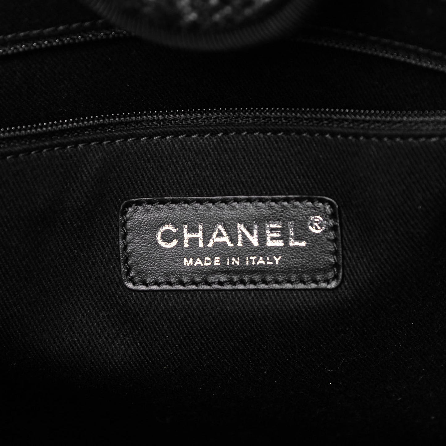 Mixed Fibers Calfskin Small Deauville Tote Black