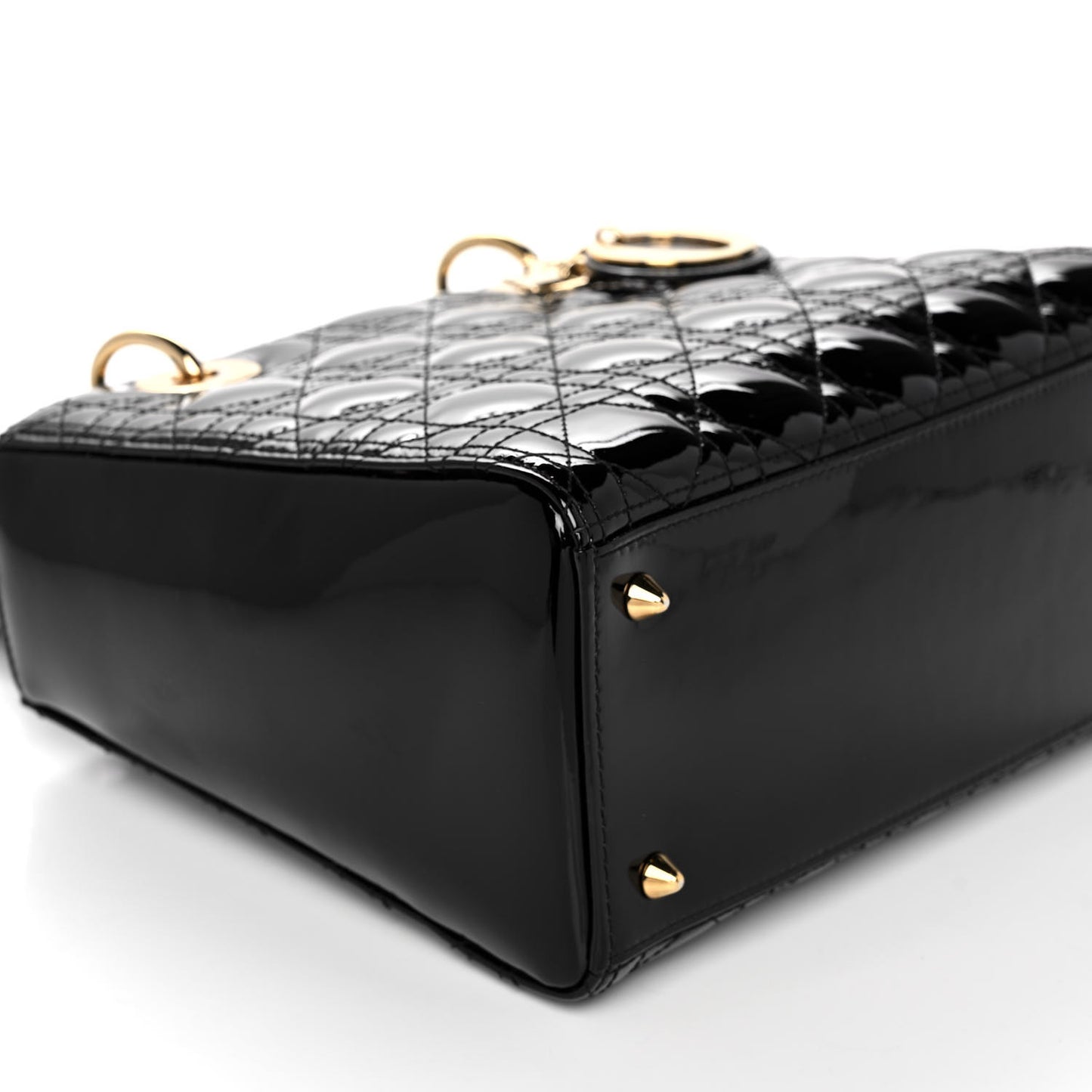 Patent Cannage Medium Lady Dior Black