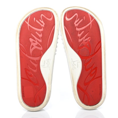 Christian Louboutin Calfskin Donna Studded Pool Fun Platform Flat Slide Sandals 36.5 White 4 of 4