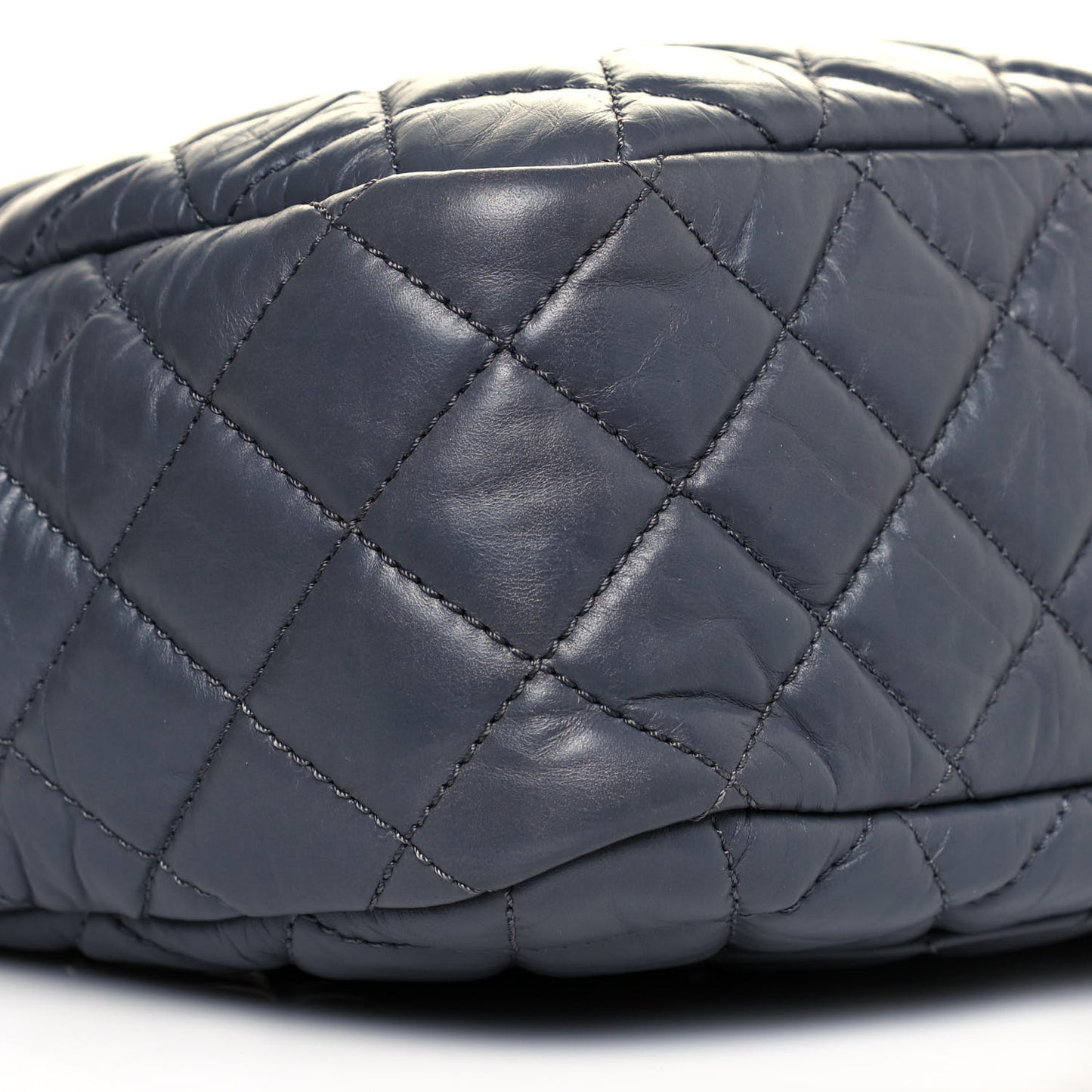Aged Calfskin Quilted Medium Reissue Camera Case Grey