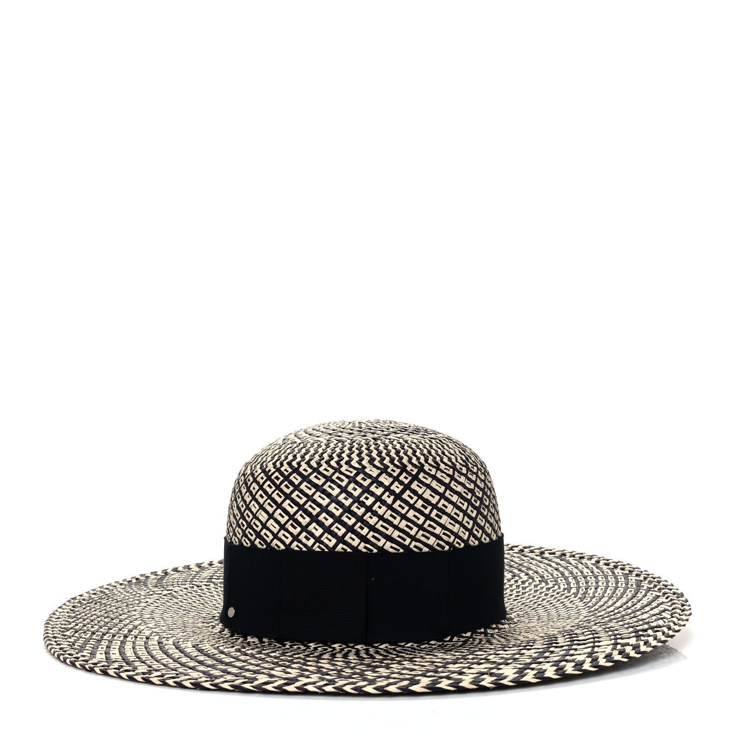 Hermes Straw Anouk Panama Hat 57 Natural Black 4 of 8