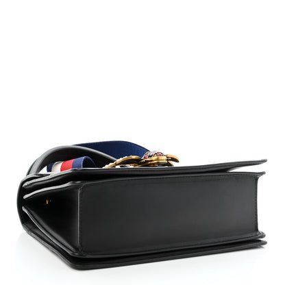 Gucci Calfskin Sylvie Web Small Queen Margaret Top Handle Bag Black 4 of 13