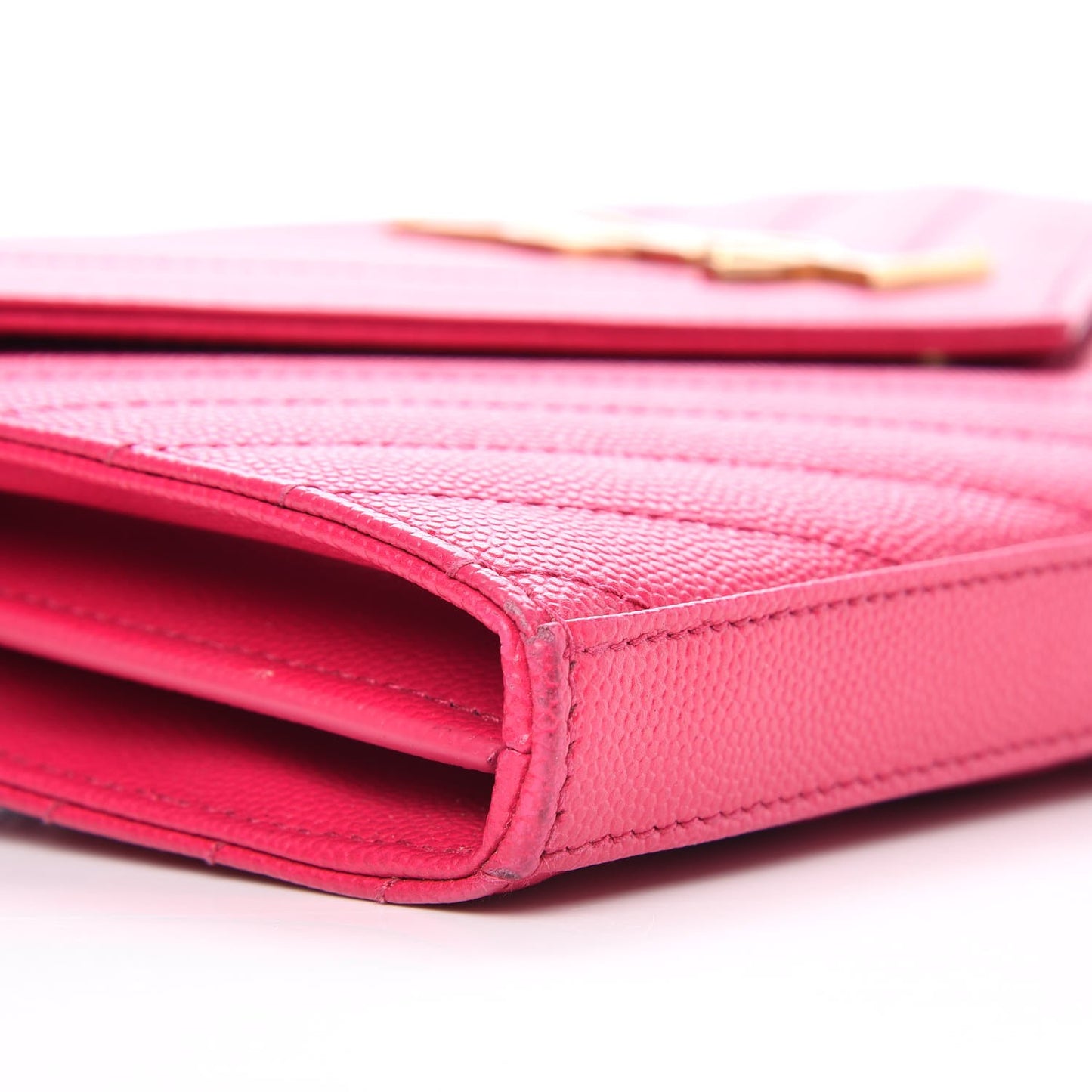 Grain De Poudre Matelasse Chevron Monogram Chain Wallet Bubblegum