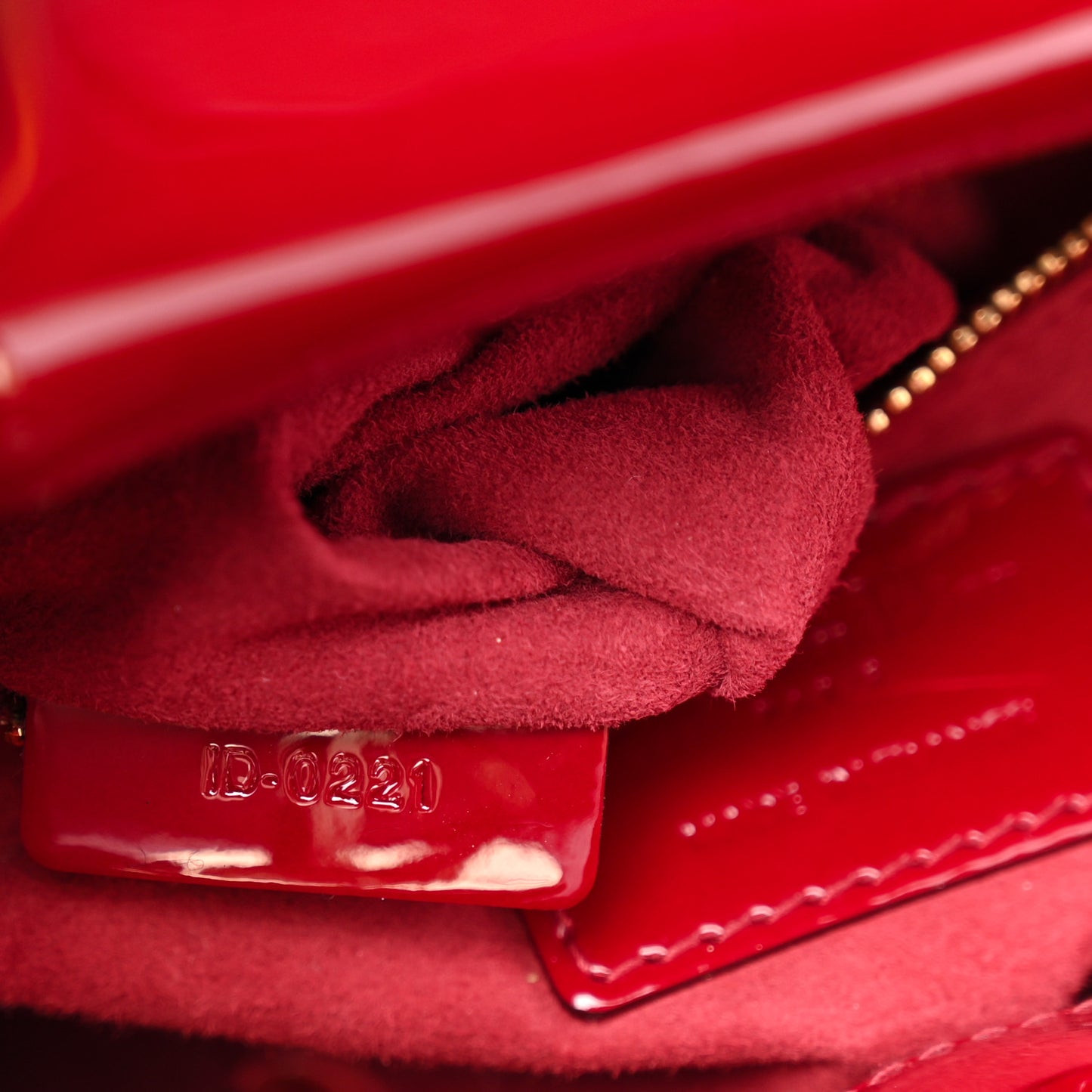 Patent Cannage Mini Lady Dior Red