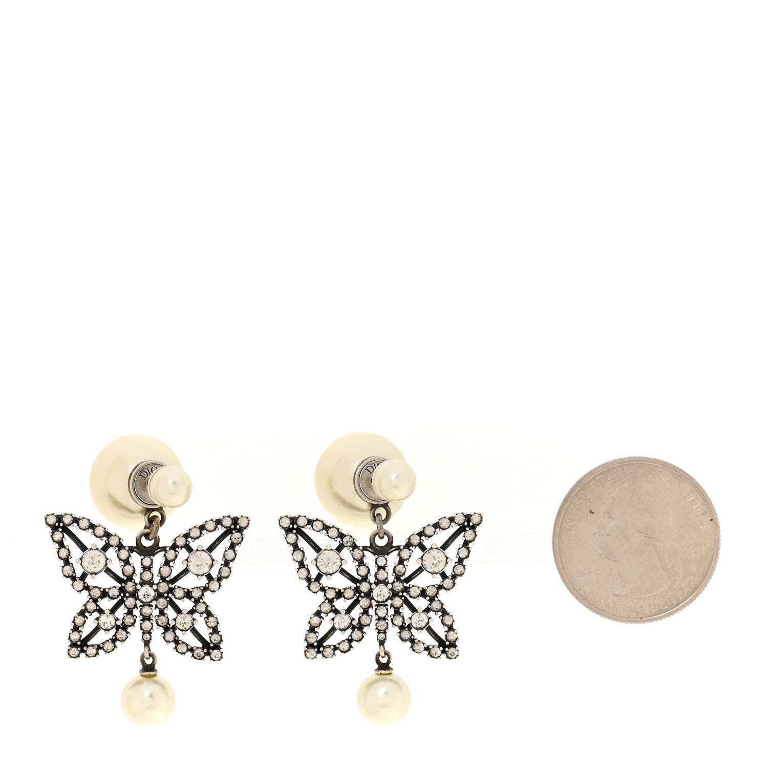 Christian Dior バタフライ ピアス Christian Dior バタフライ ピアス Christian Dior Pearl Crystal