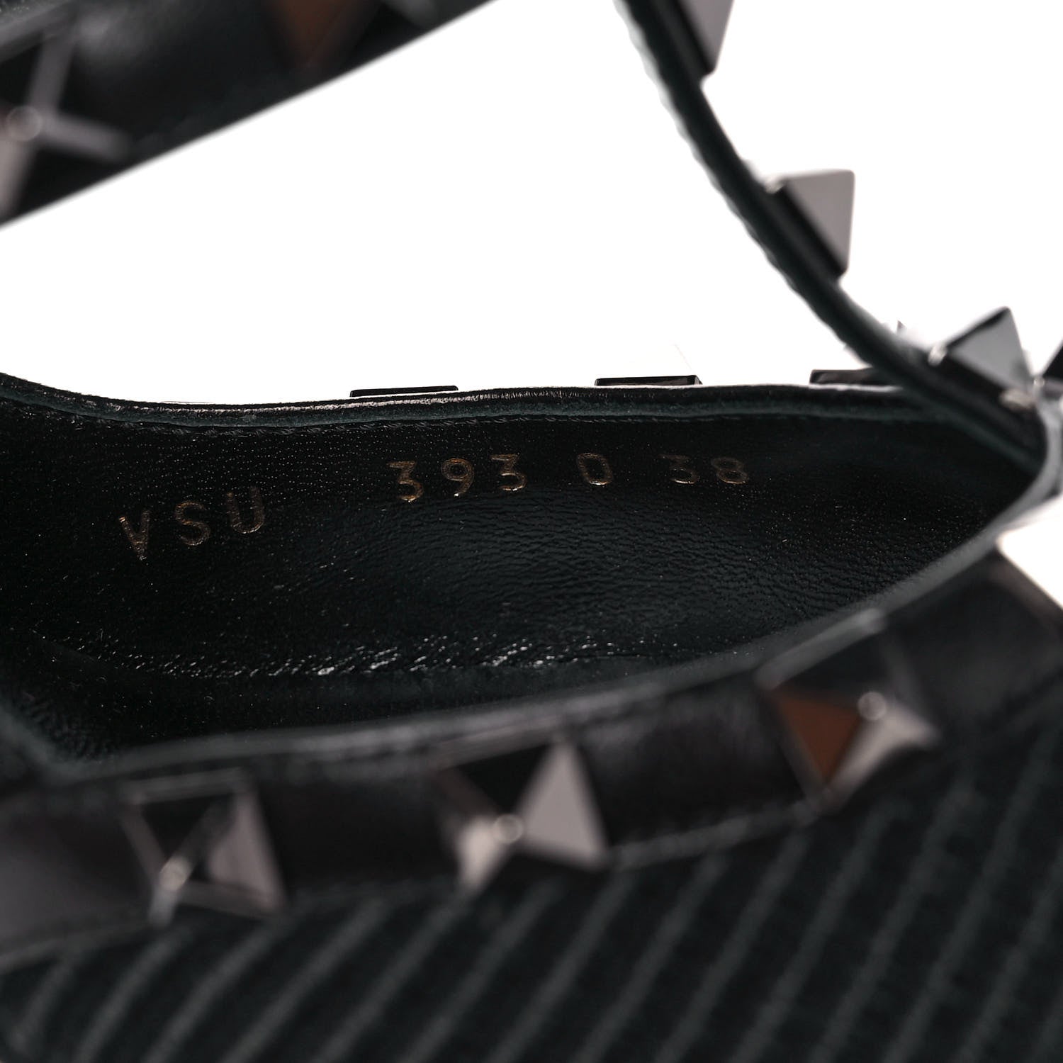 Valentino Garavani Ottoman Fabric Rockstud Ankle Strap Pumps 38 Black 8 of 10