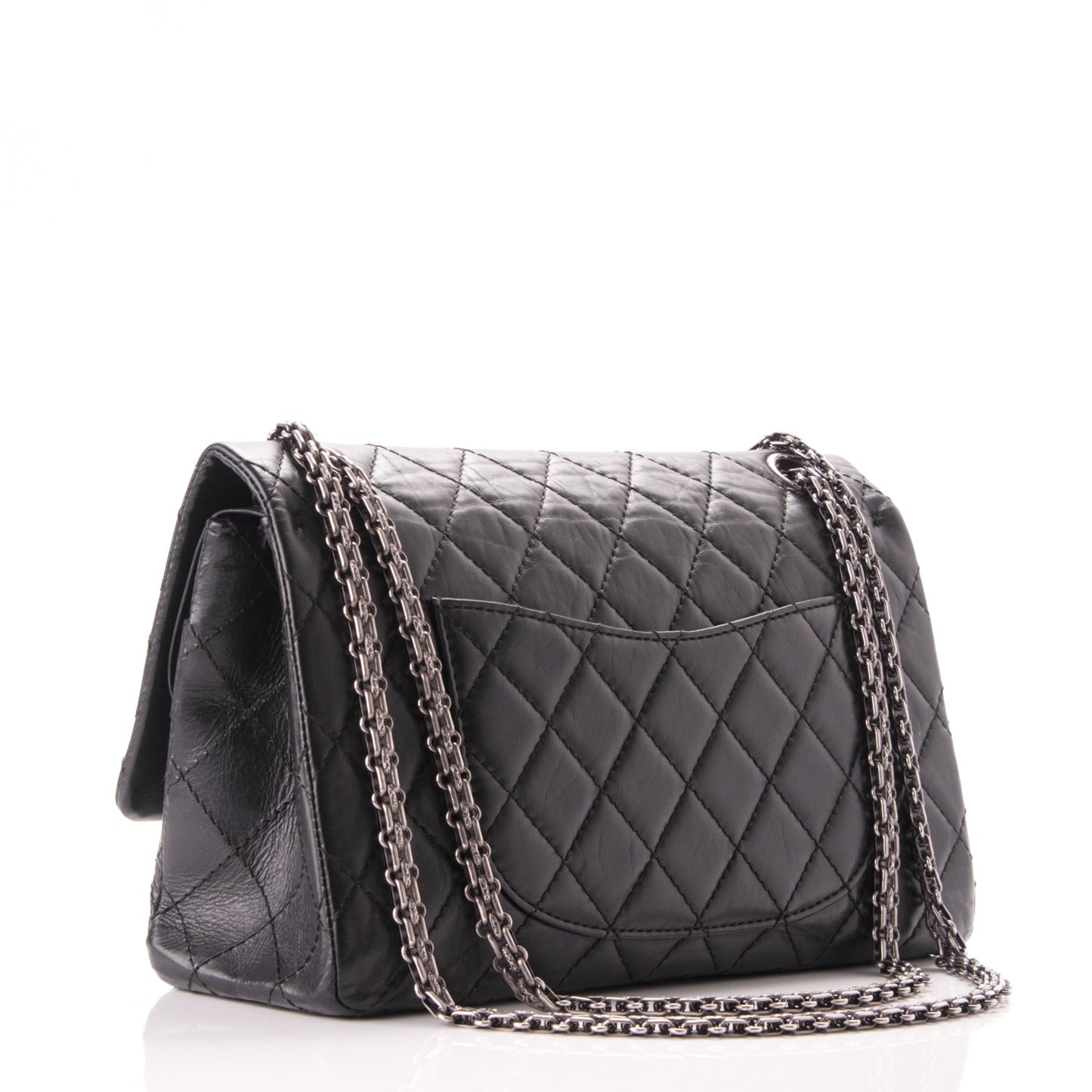 Aged Calfskin Quilted 2.55 Reissue 226 Flap Black