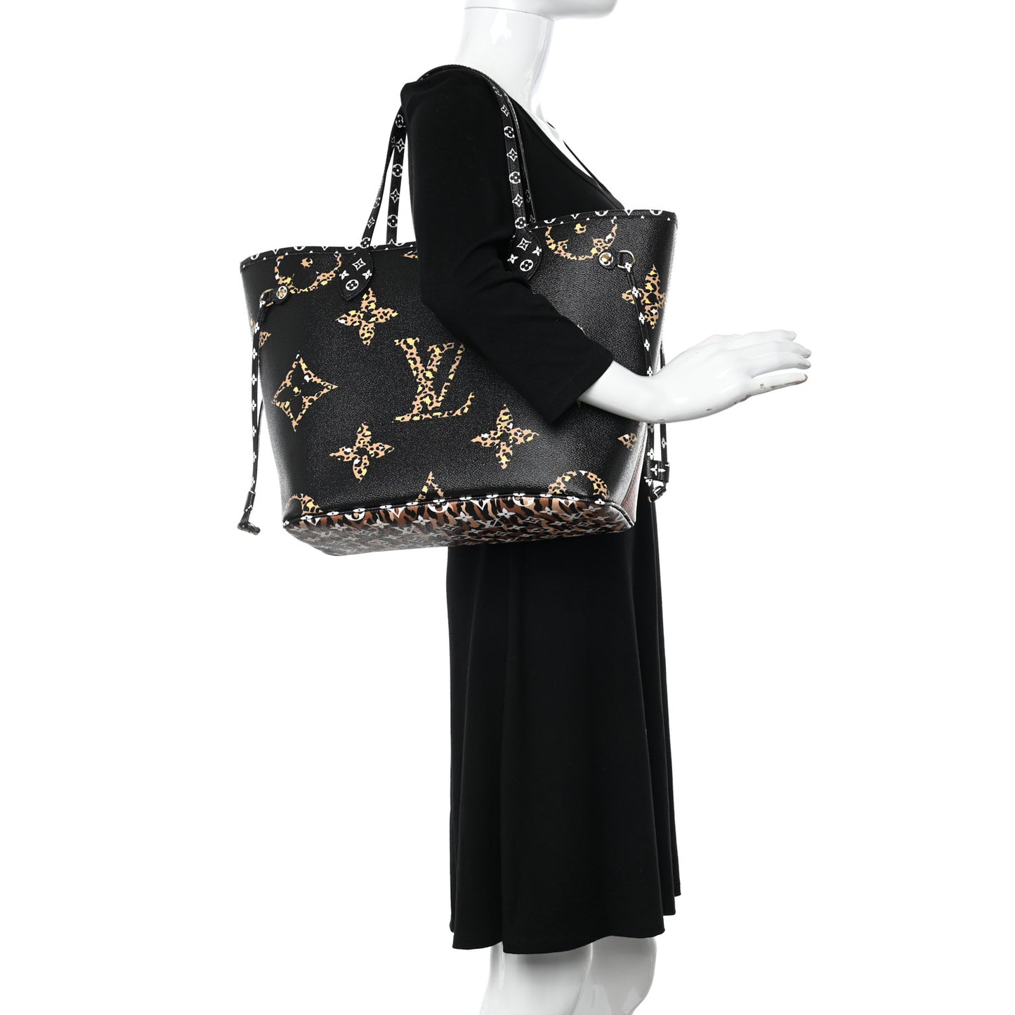 Monogram Giant Jungle Neverfull MM Black