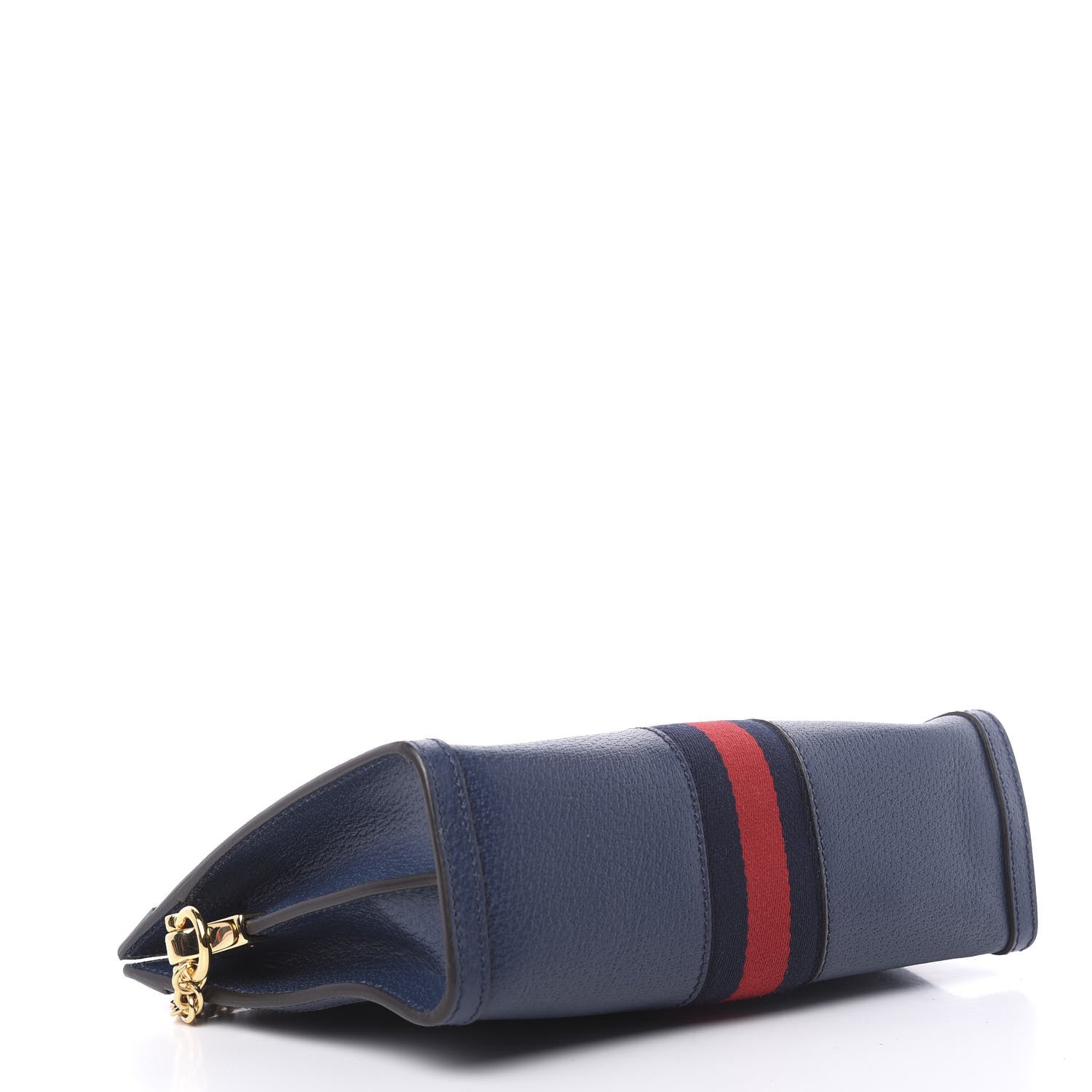 Gucci Textured Calfskin Web Small Ophidia Chain Shoulder Bag Blue Agata 4 of 11