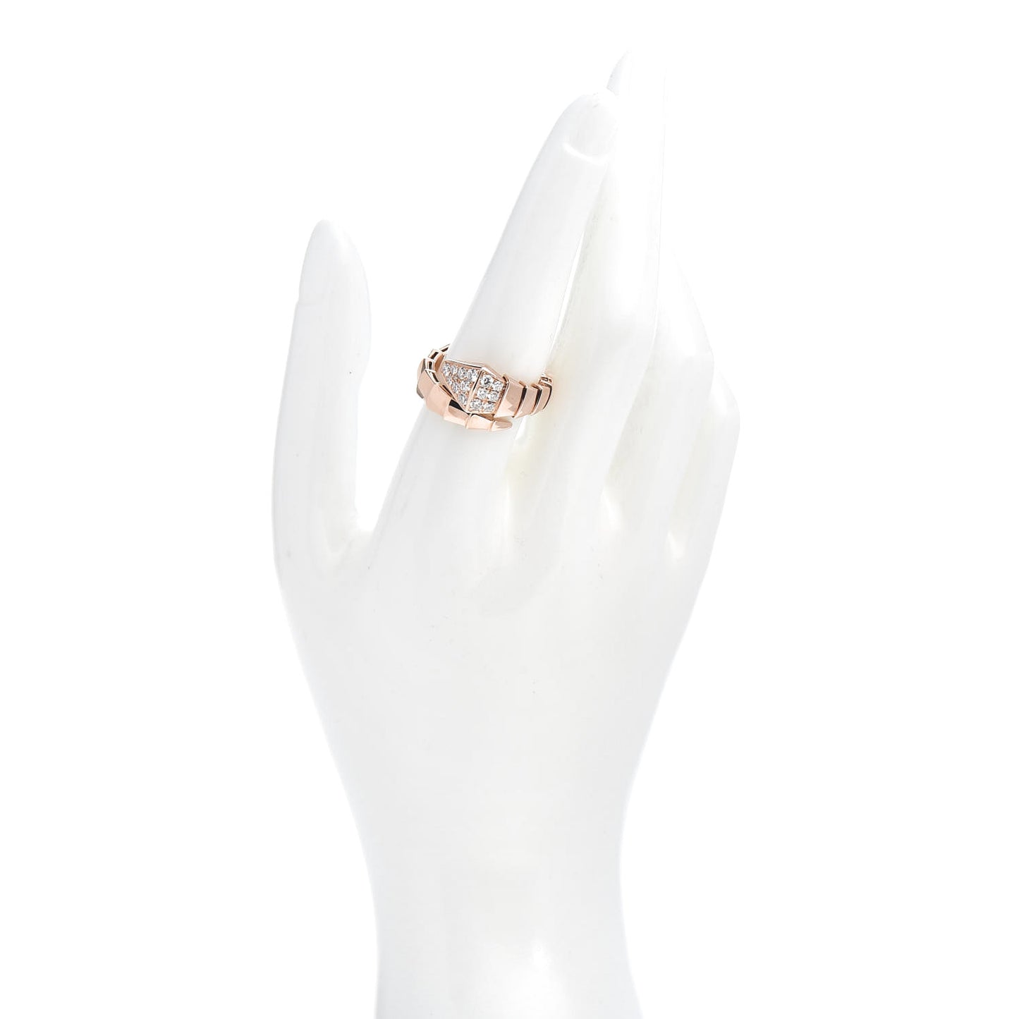 18K Rose Gold Diamond Serpenti Ring L 55 7.25
