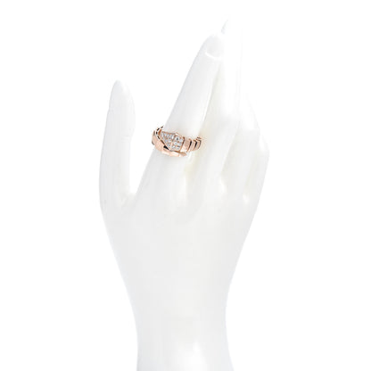 Bulgari 18K Rose Gold Diamond Serpenti Ring L 55 7.25 2 of 5