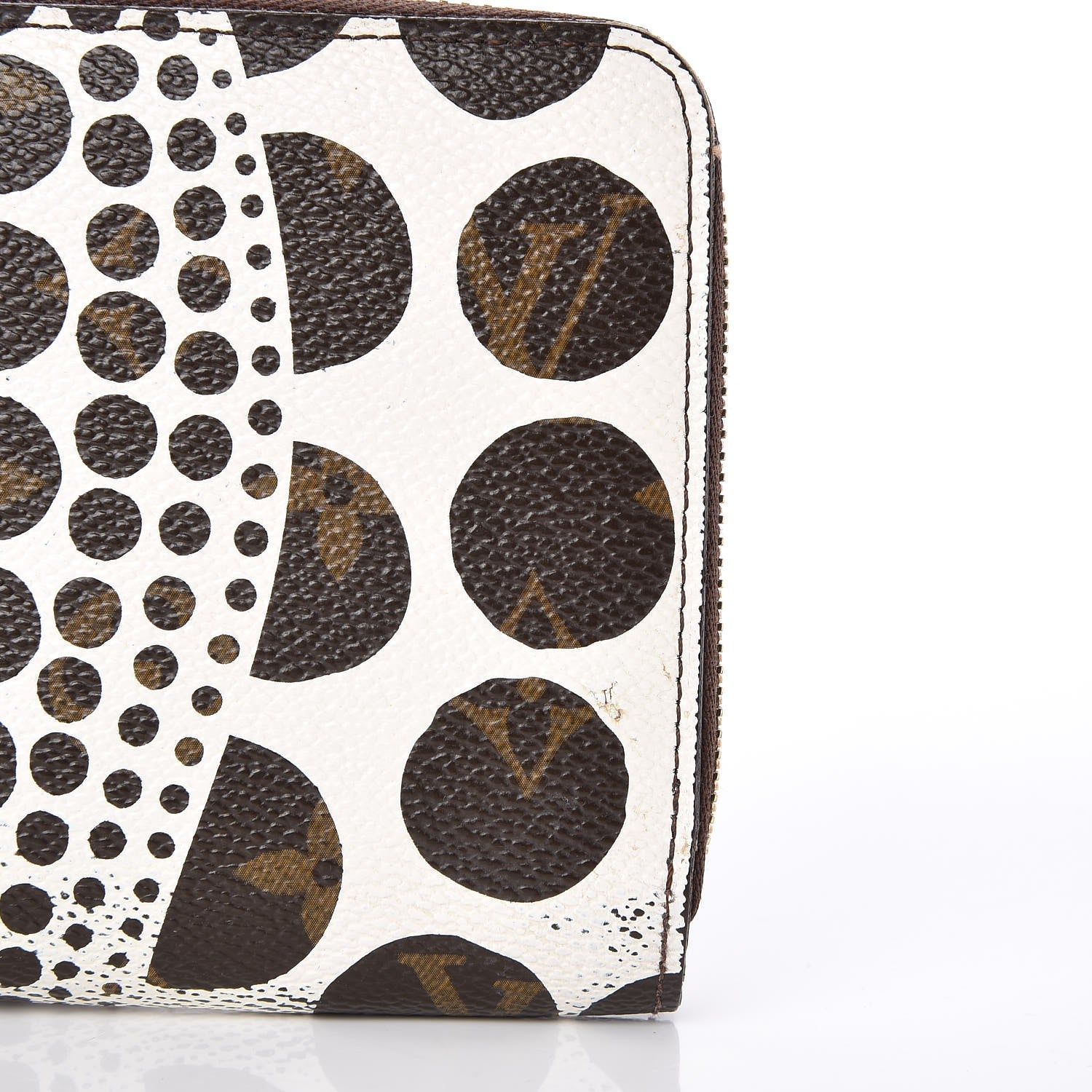 Louis Vuitton Monogram Kusama Pumpkin Dots Zippy Wallet White 11 of 14