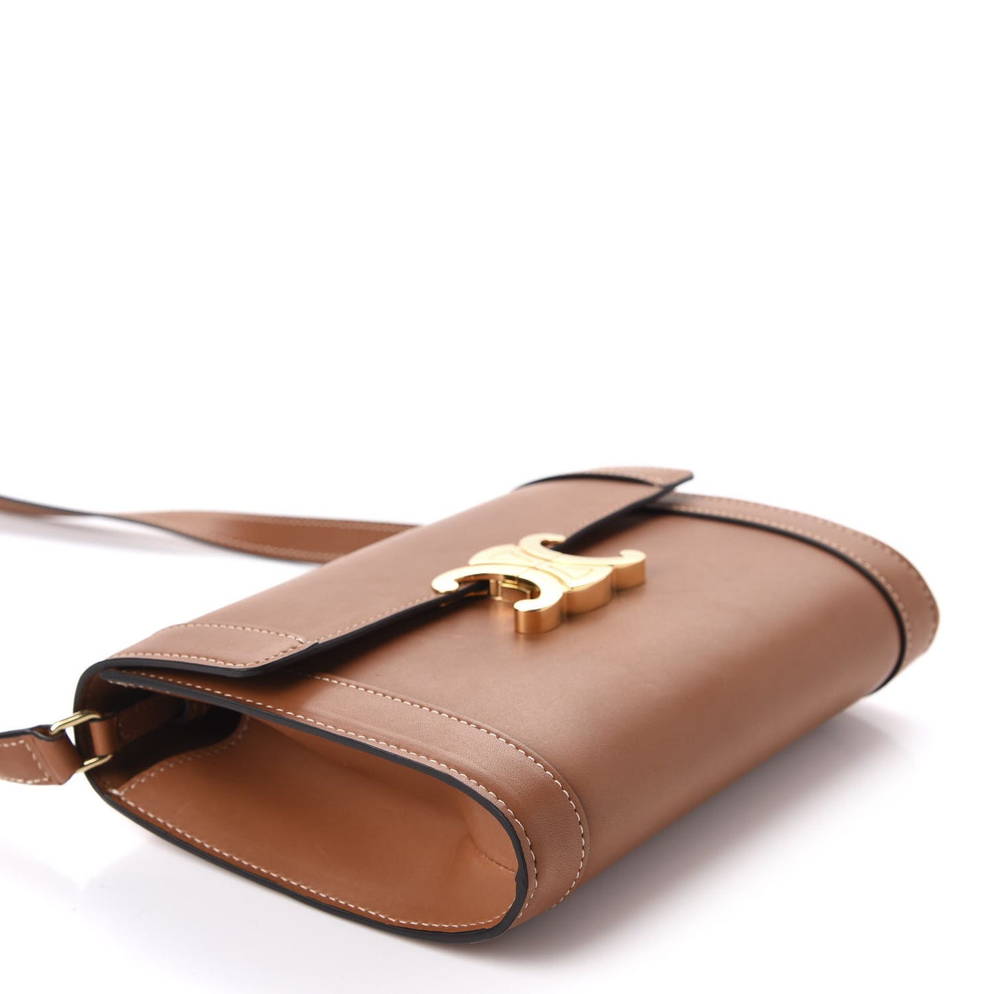 Natural Calfskin Triomphe Strap Bag Tan