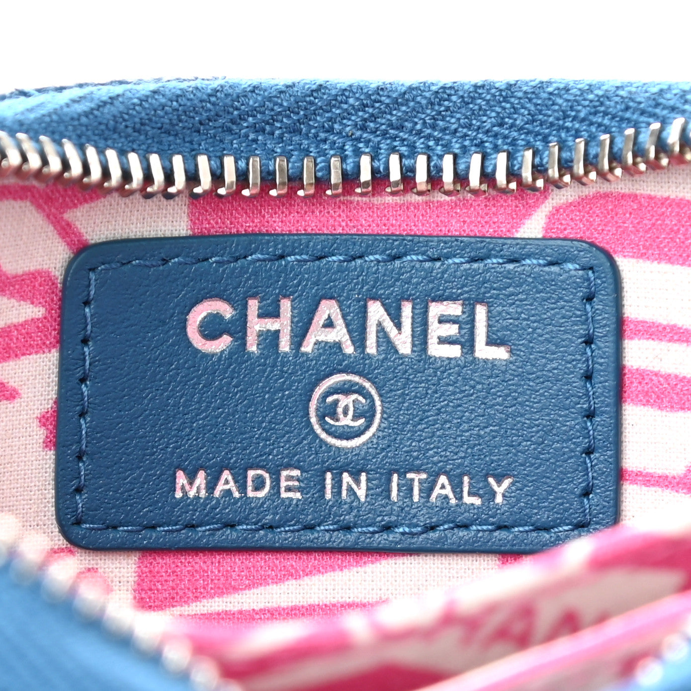Caviar Quilted Zip Coin Purse Blue
