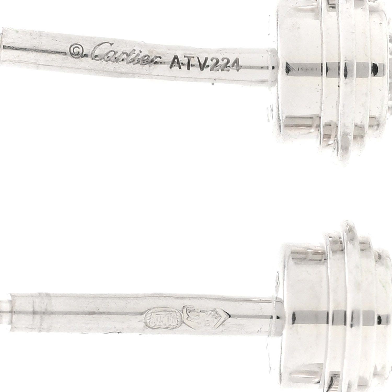 Cartier 18K White Gold Diamond MM D'Amour Earrings 5 of 5