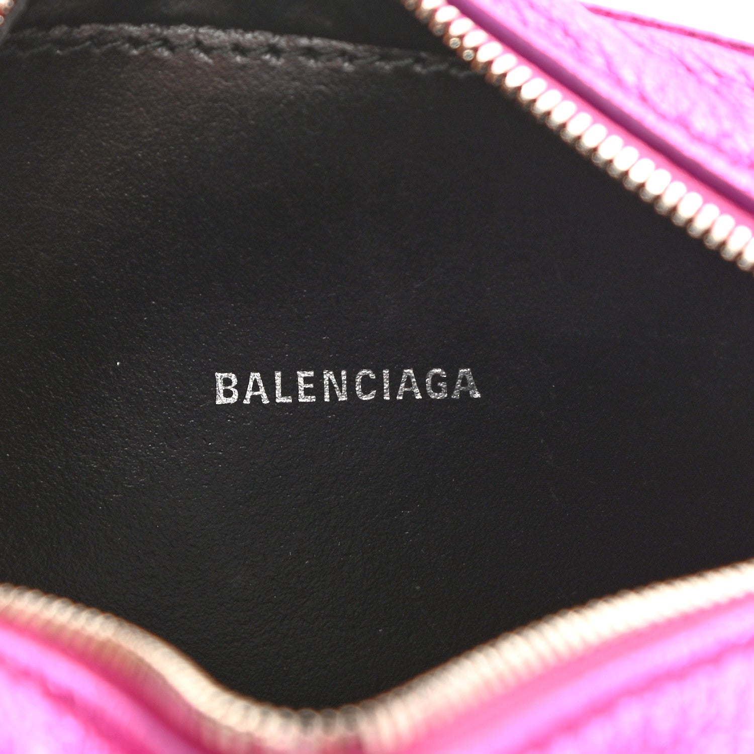Balenciaga Metallic Goatskin Logo XS Everyday Camera Bag Rose Fuchsia Black 6 of 9