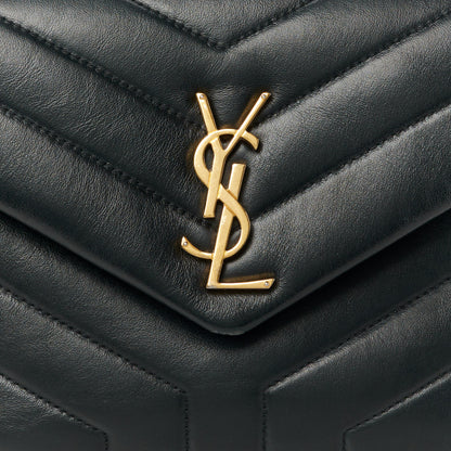 Saint Laurent Calfskin Y Quilted Monogram Small Loulou Chain Satchel Black 9 of 11