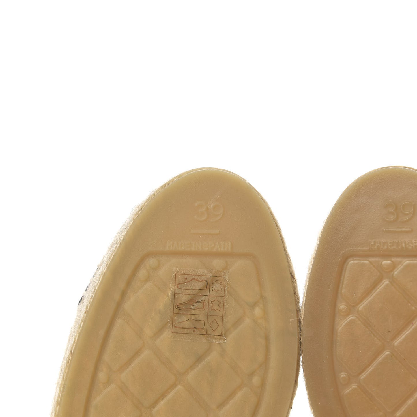 Lambskin CC Espadrilles 39 Beige Black