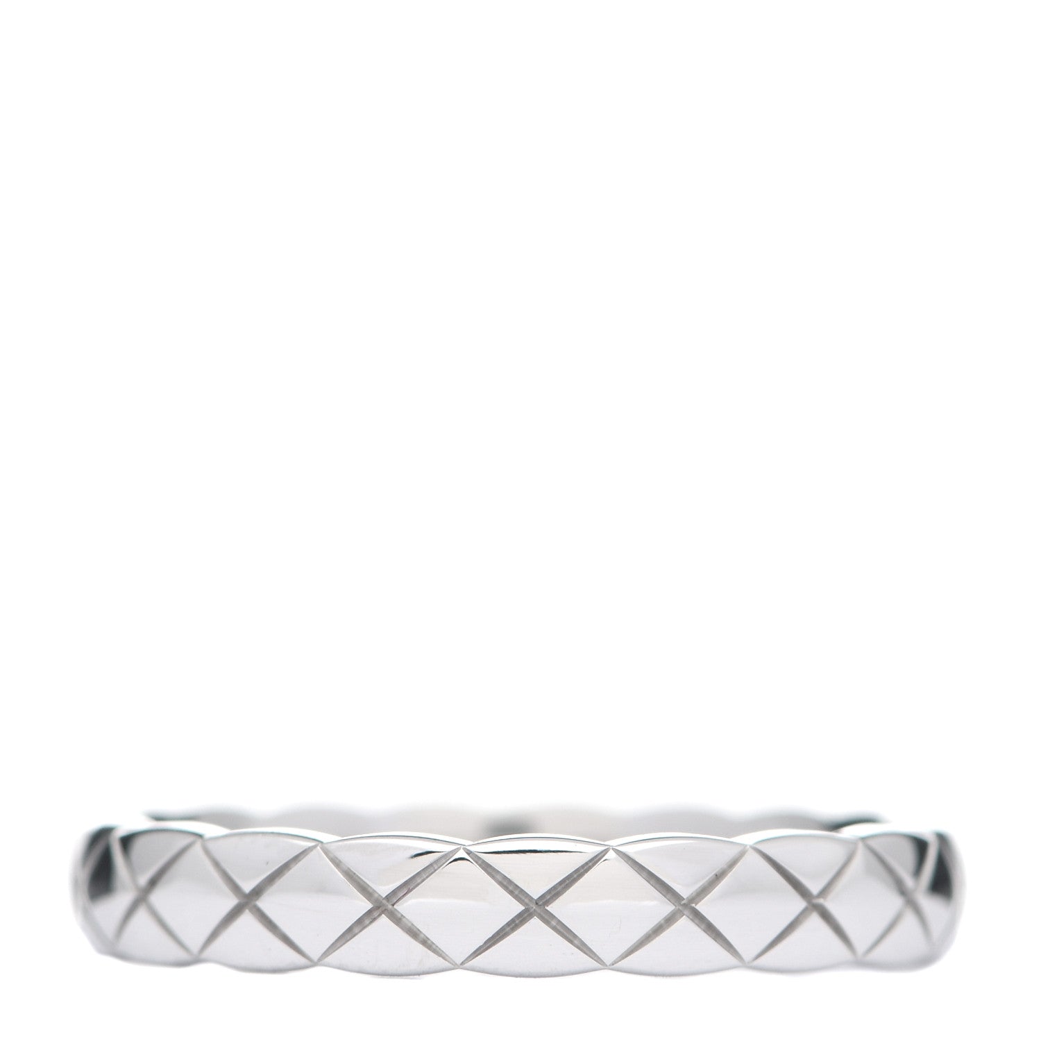 Chanel 18K White Gold Mini Coco Crush Ring 55 7.25 1 of 5