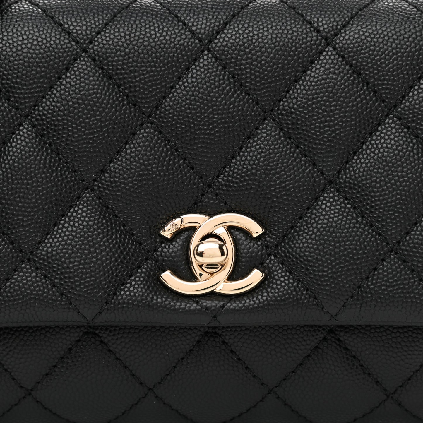Caviar Quilted Extra Mini Coco Handle Flap Black