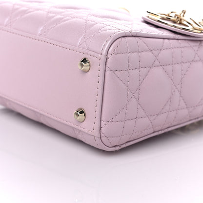 Christian Dior Metallic Lambskin Cannage Mini Lady Dior Lotus 8 of 9