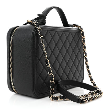 Chanel Caviar Quilted Large CC Filigree Vanity Case Black 3 of 10