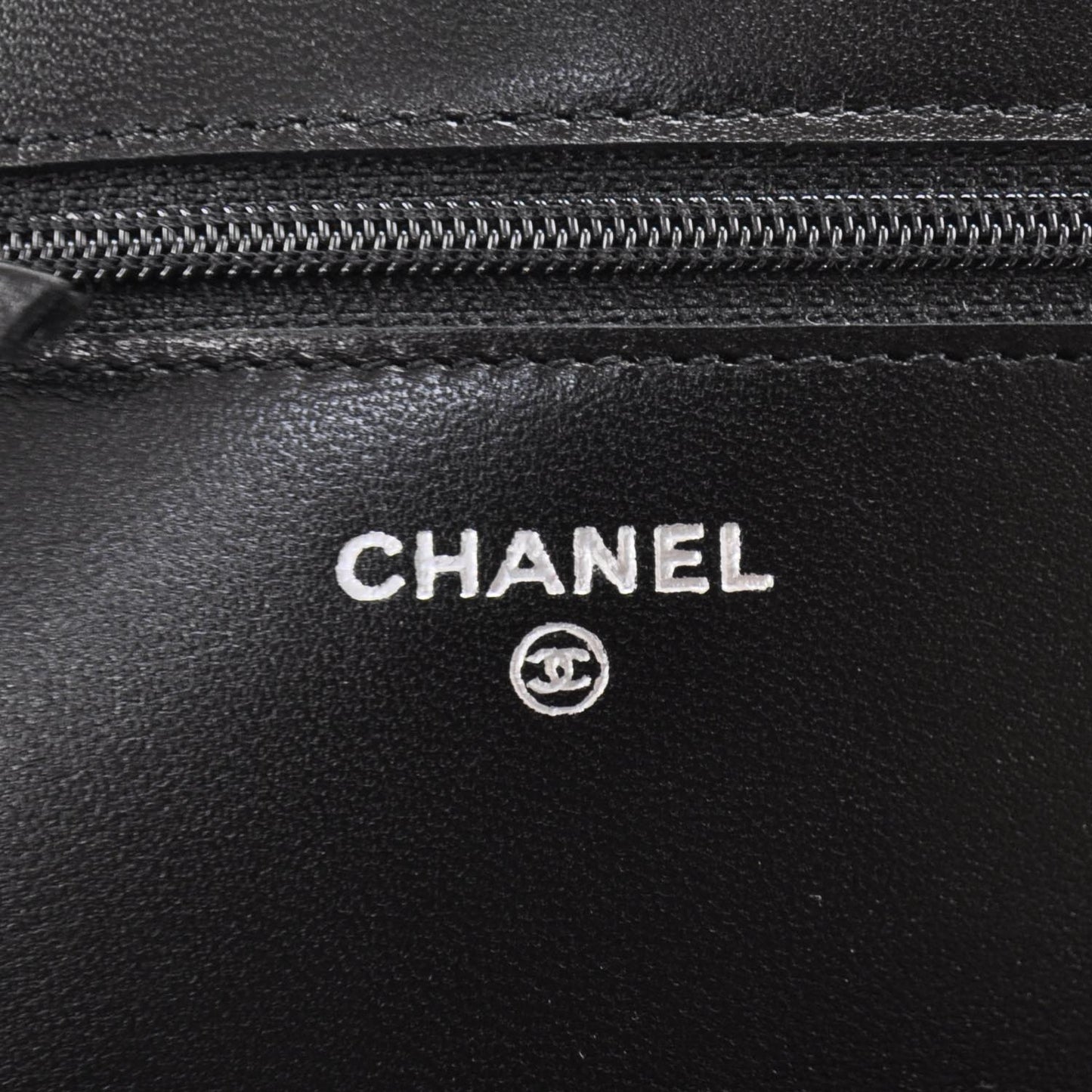 Lambskin Quilted Wallet On Chain WOC Black SHW