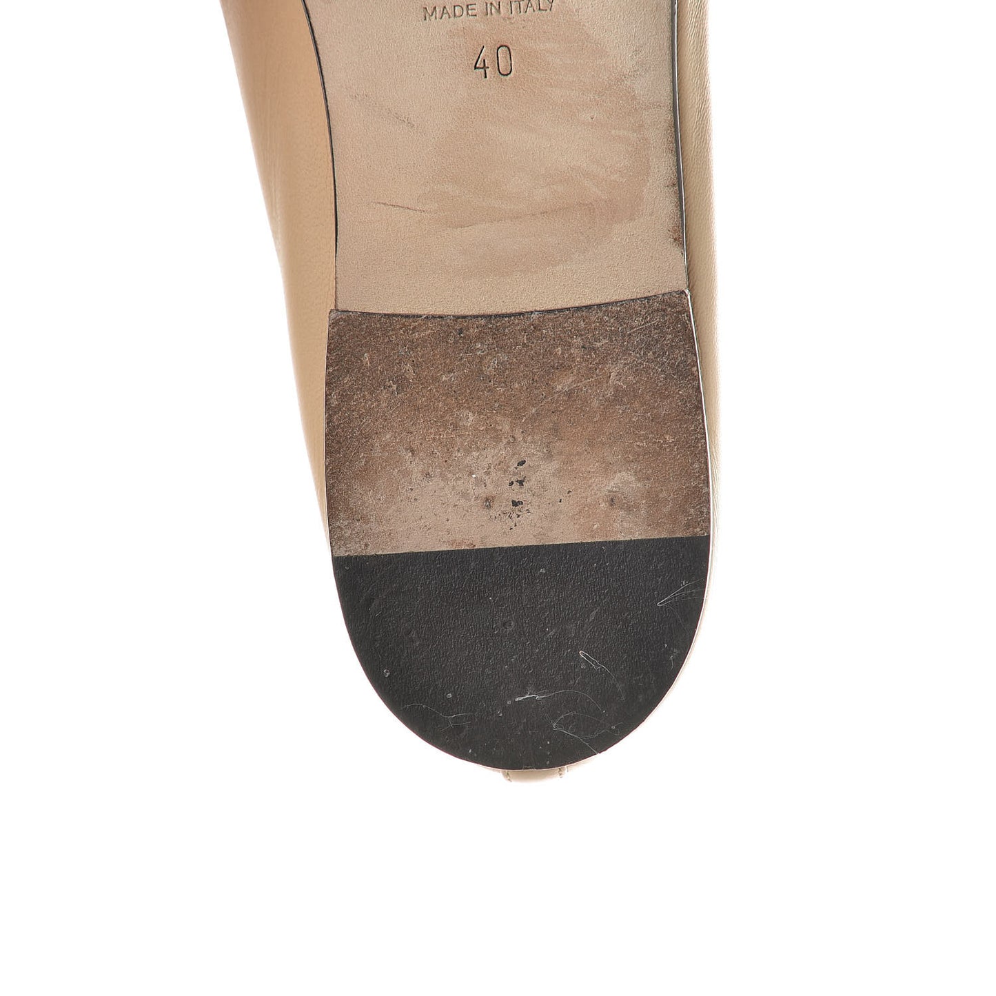 Lambskin Cap Toe CC Ballerina Flats 40 Beige Black
