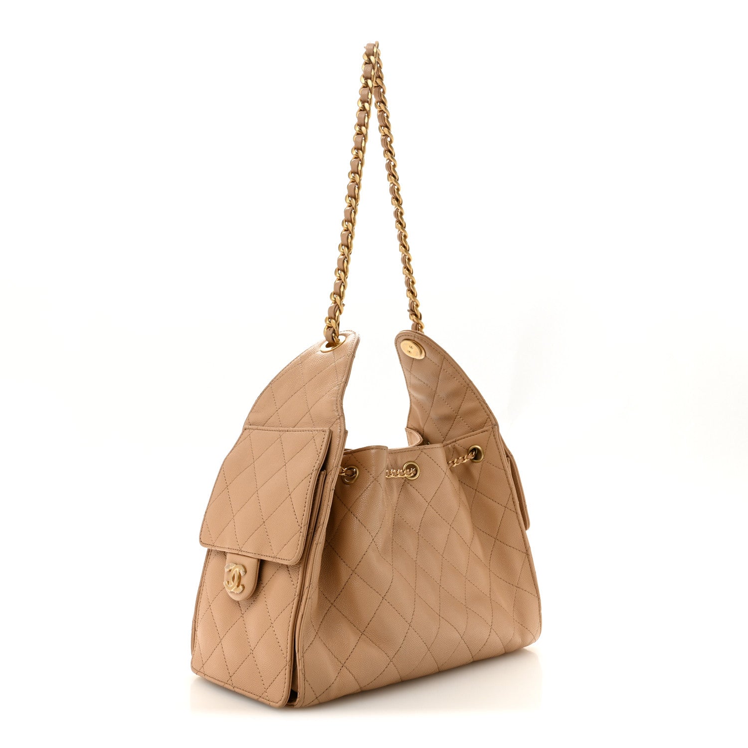 Chanel Caviar Quilted Small Chanel 25 Handbag Beige 2 of 13