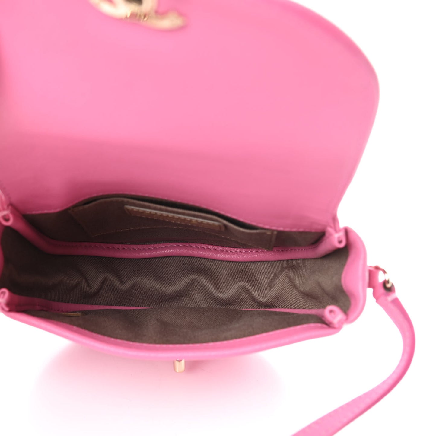 Goatskin Stitched Casual Trip Messenger Flap Pink