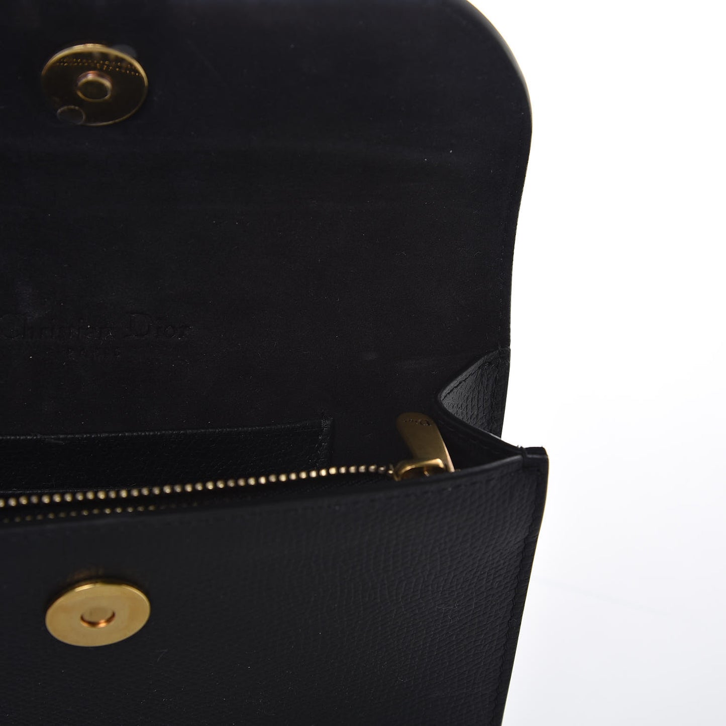 Grained Calfskin Saddle Belt Bag Black