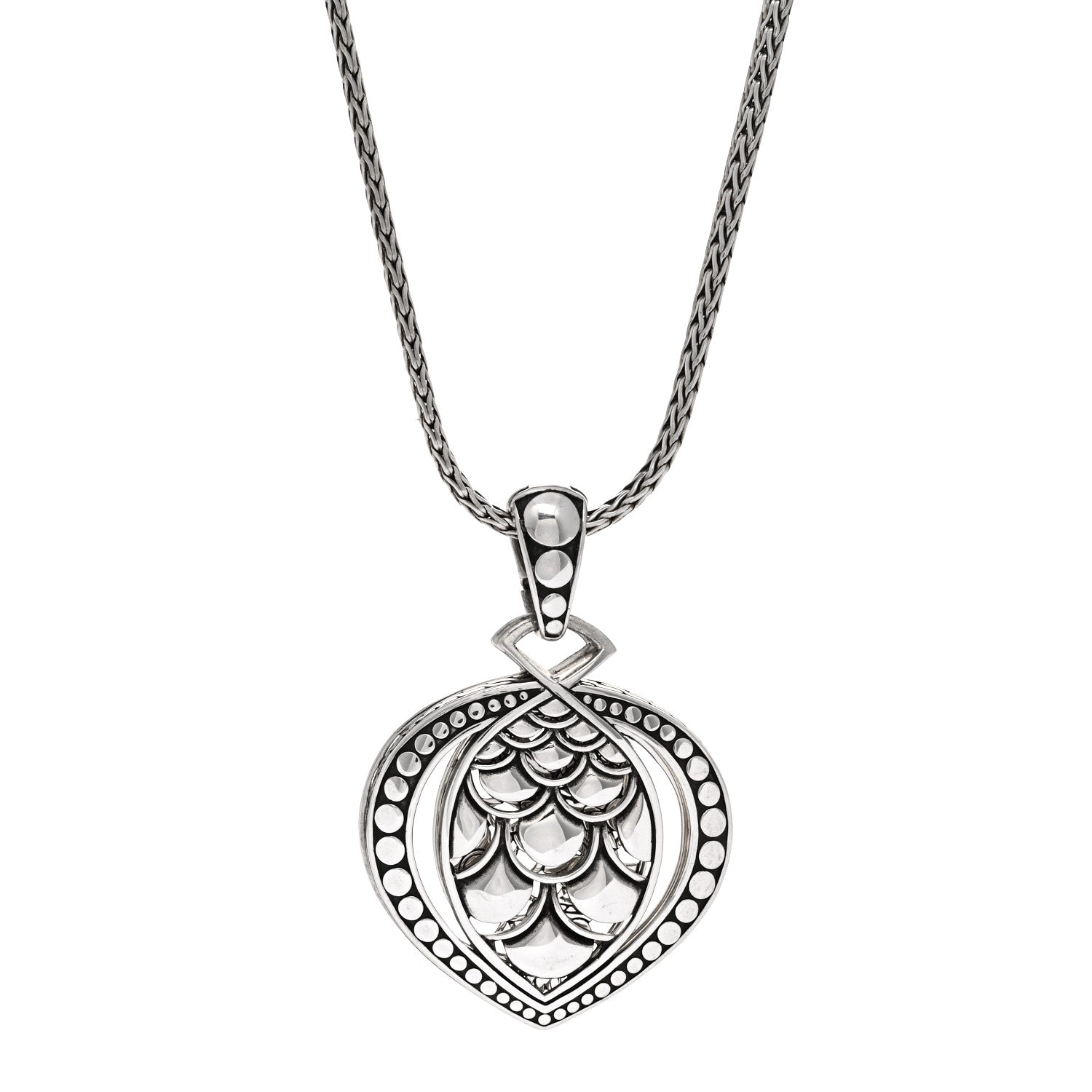 John Hardy Sterling Silver Naga Double Pendant Necklace 1 of 4