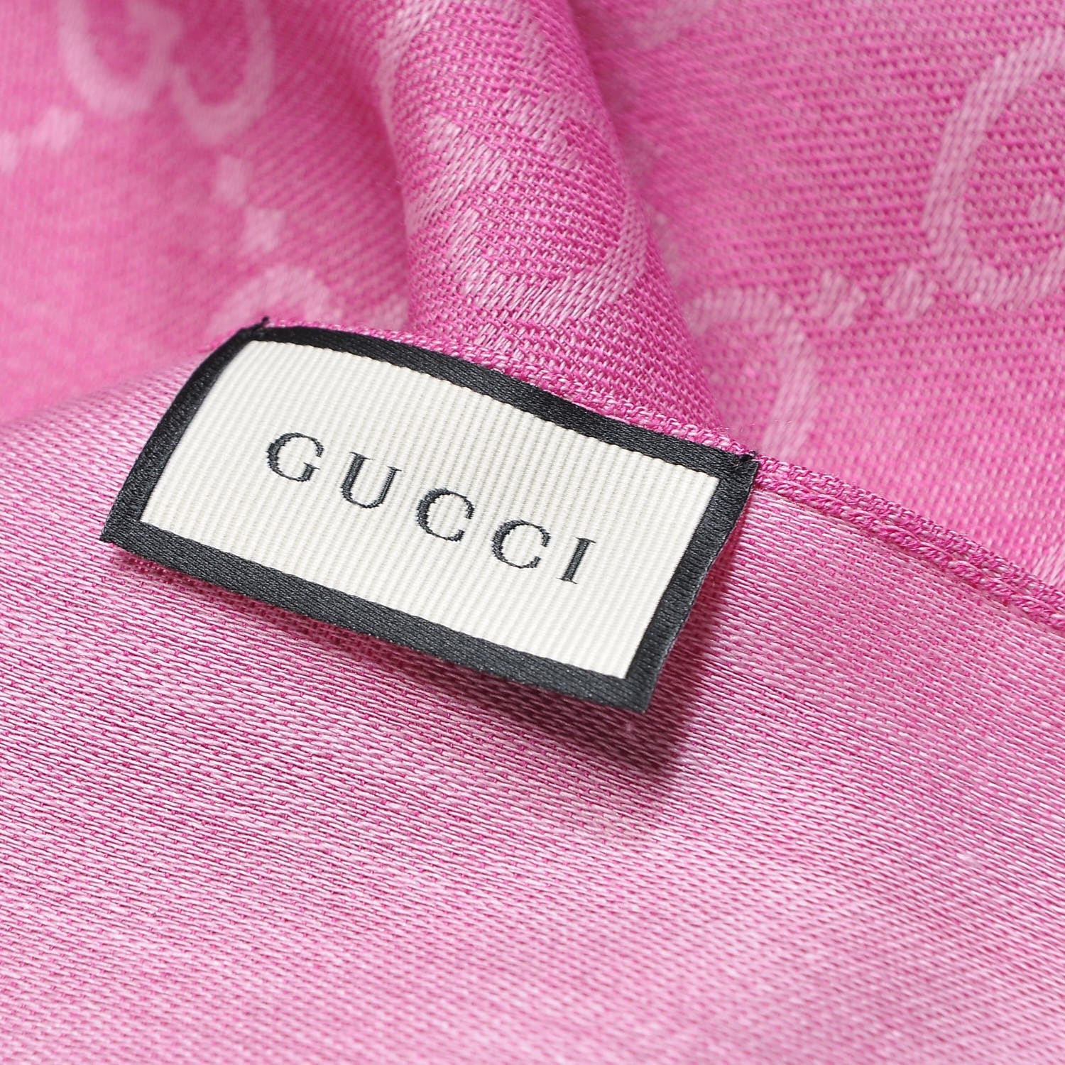 Gucci Wool Silk GG Monogram GGNat Scarf Roseate 5 of 5