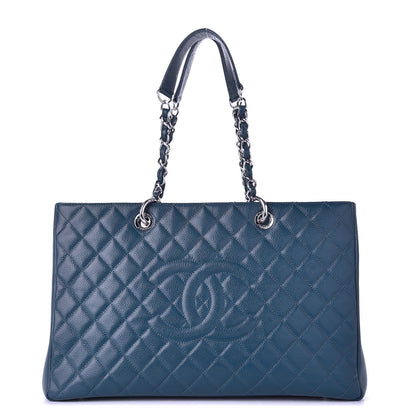 Chanel Caviar Quilted XL Grand Shopping Tote GST Dark Blue 1 of 10