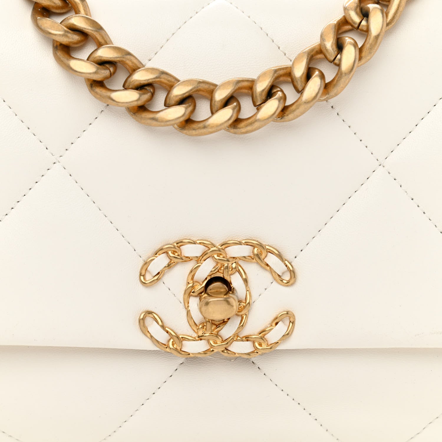Chanel Lambskin Quilted Medium Chanel 19 Flap White 8 of 11