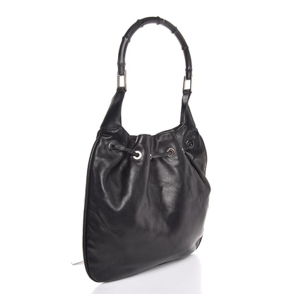 Gucci Calfskin Bamboo Top Handle Bag Black 3 of 11