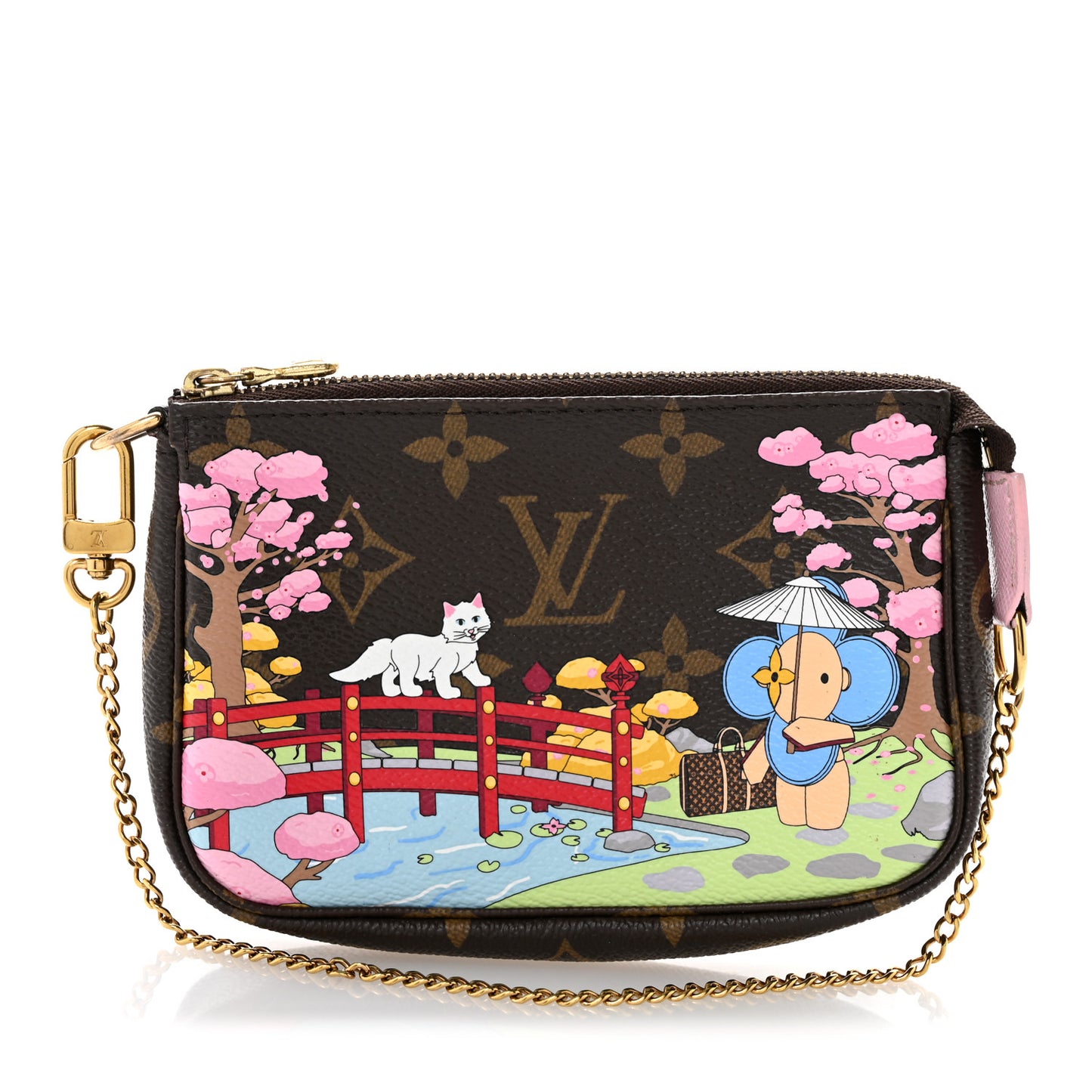 Monogram 2021 Christmas Animation Japanese Garden Mini Pochette Accessories Wisteria Pink