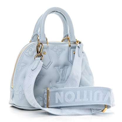 Louis Vuitton Calfskin Bubblegram Alma BB Ice Blue 3 of 9