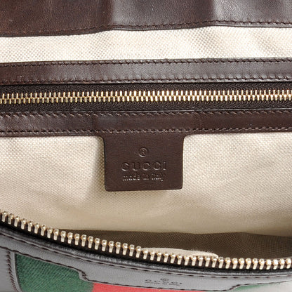 Gucci Monogram Vintage Web Medium Half Moon Hobo Ebony 6 of 7