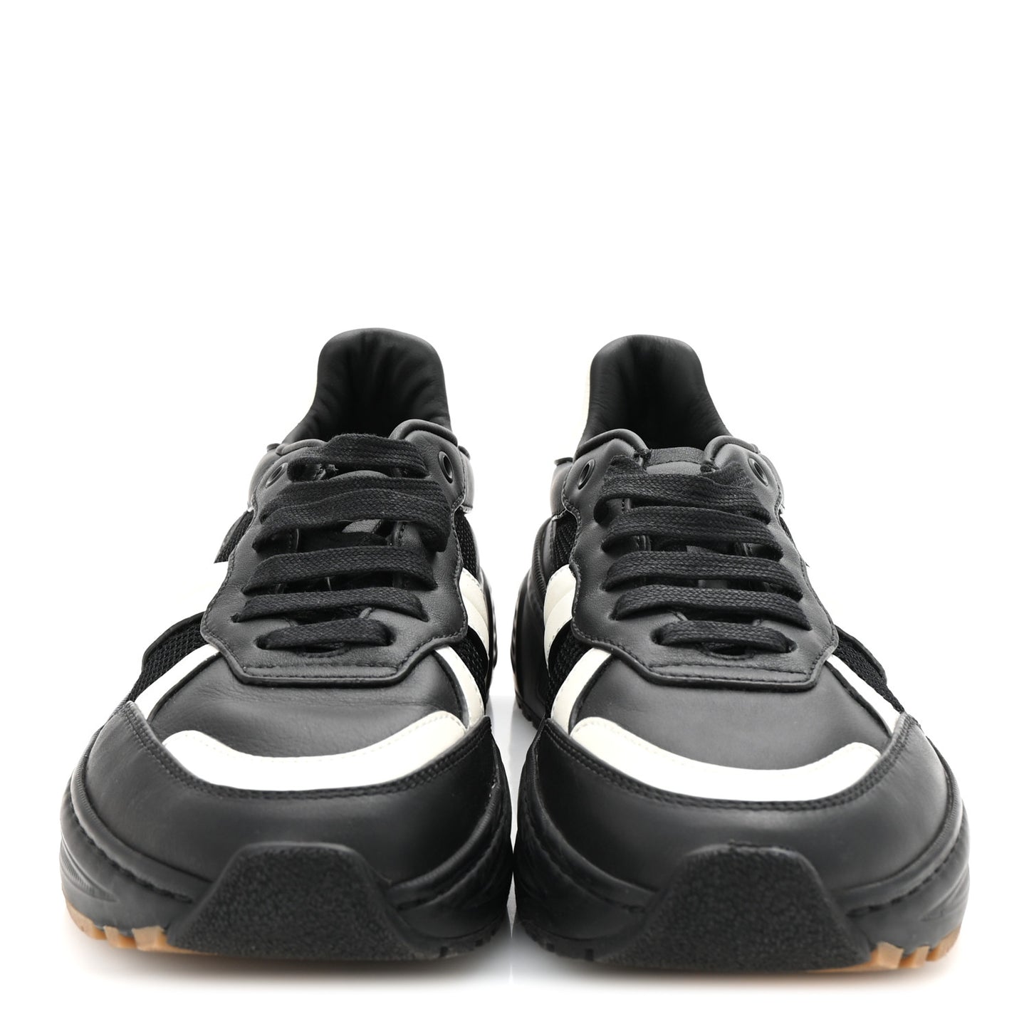 Calfskin Technical Mesh Speedster Sneakers 40.5 Black White