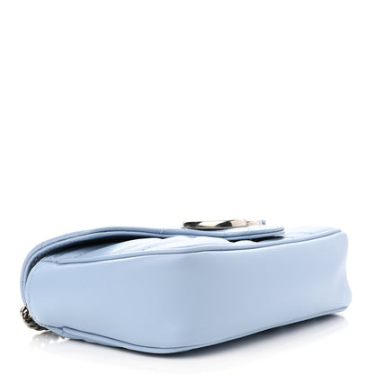 Gucci Calfskin Matelasse Super Mini GG Marmont Shoulder Bag Porcelain Light Blue 4 of 11