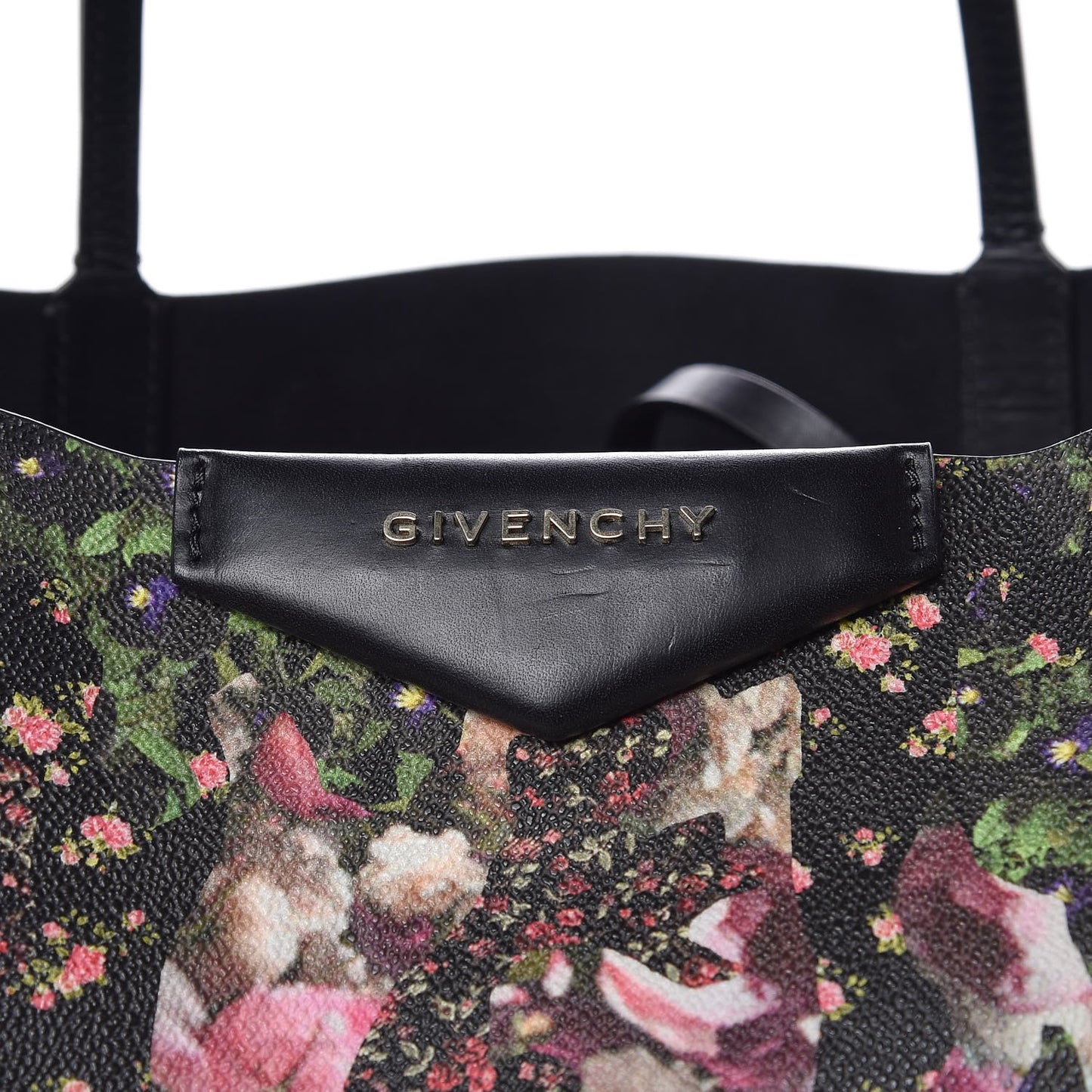 Coated Canvas Roses Camouflage Print Large Antigona Tote Black