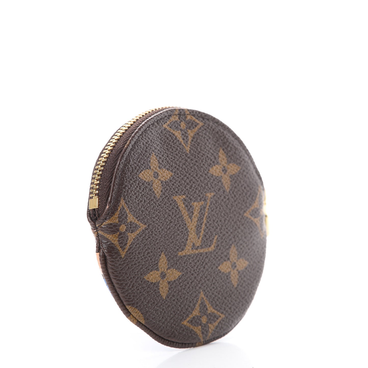 Monogram 2019 Christmas Animation Round Coin Purse Blue