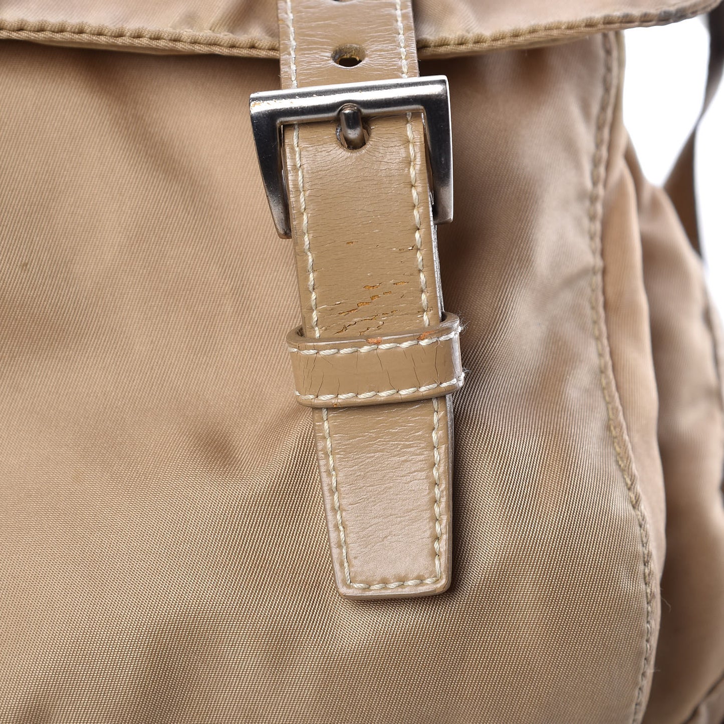 Tessuto Nylon Vela Messenger Bag Beige