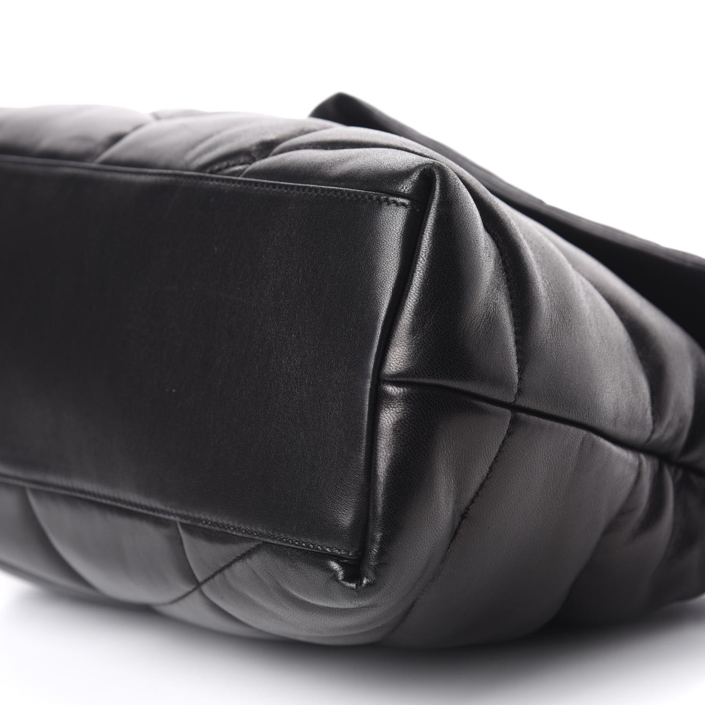 Lambskin Quilted Medium Loulou Puffer Monogram Chain Satchel Black