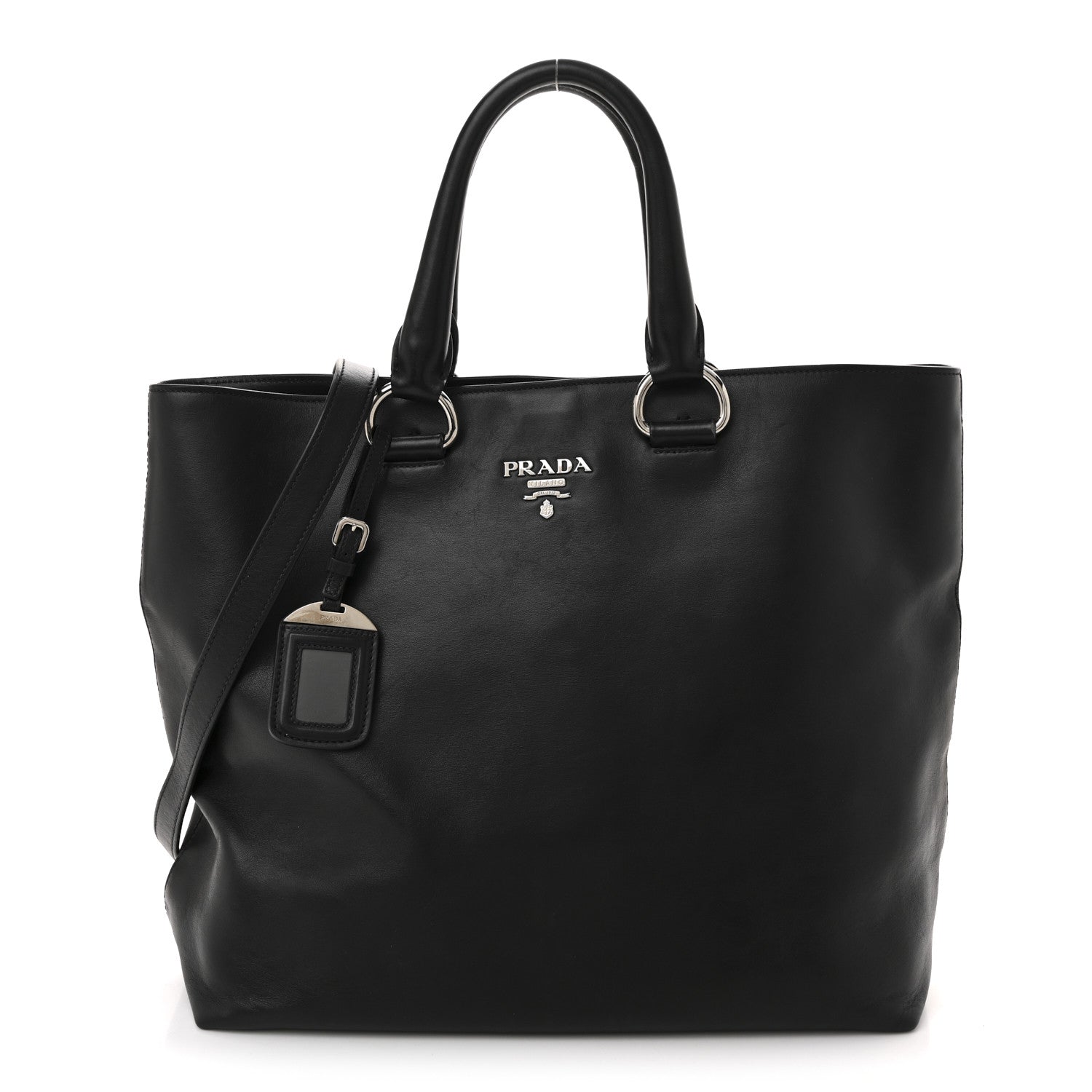 Prada Soft Calf Shopping Tote Black 1 of 14