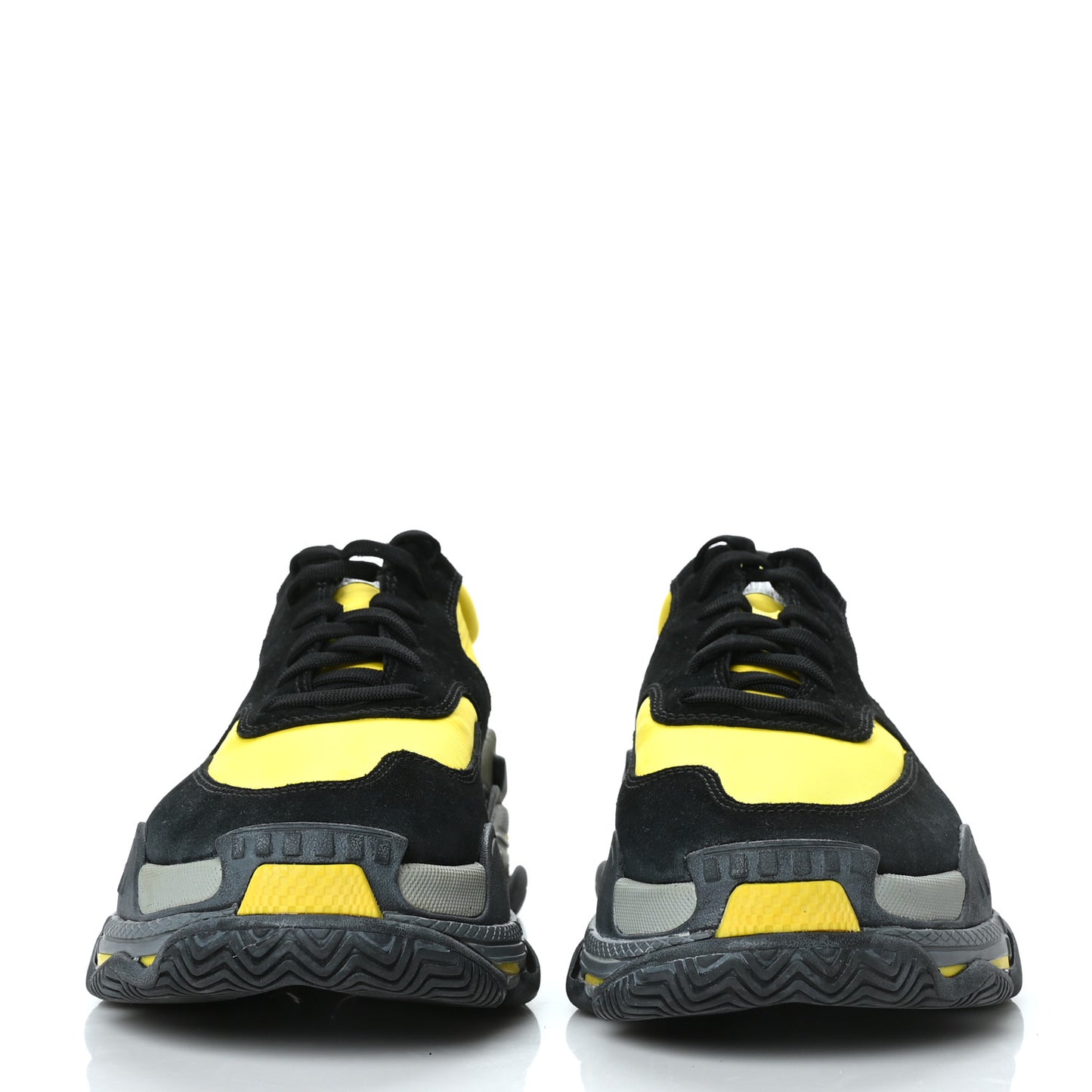 Nylon Suede Mens Triple S 2.0 Sneakers 42 Black Jaune Gris