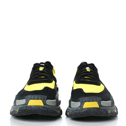 Balenciaga Nylon Suede Mens Triple S 2.0 Sneakers 42 Black Jaune Gris 2 of 7