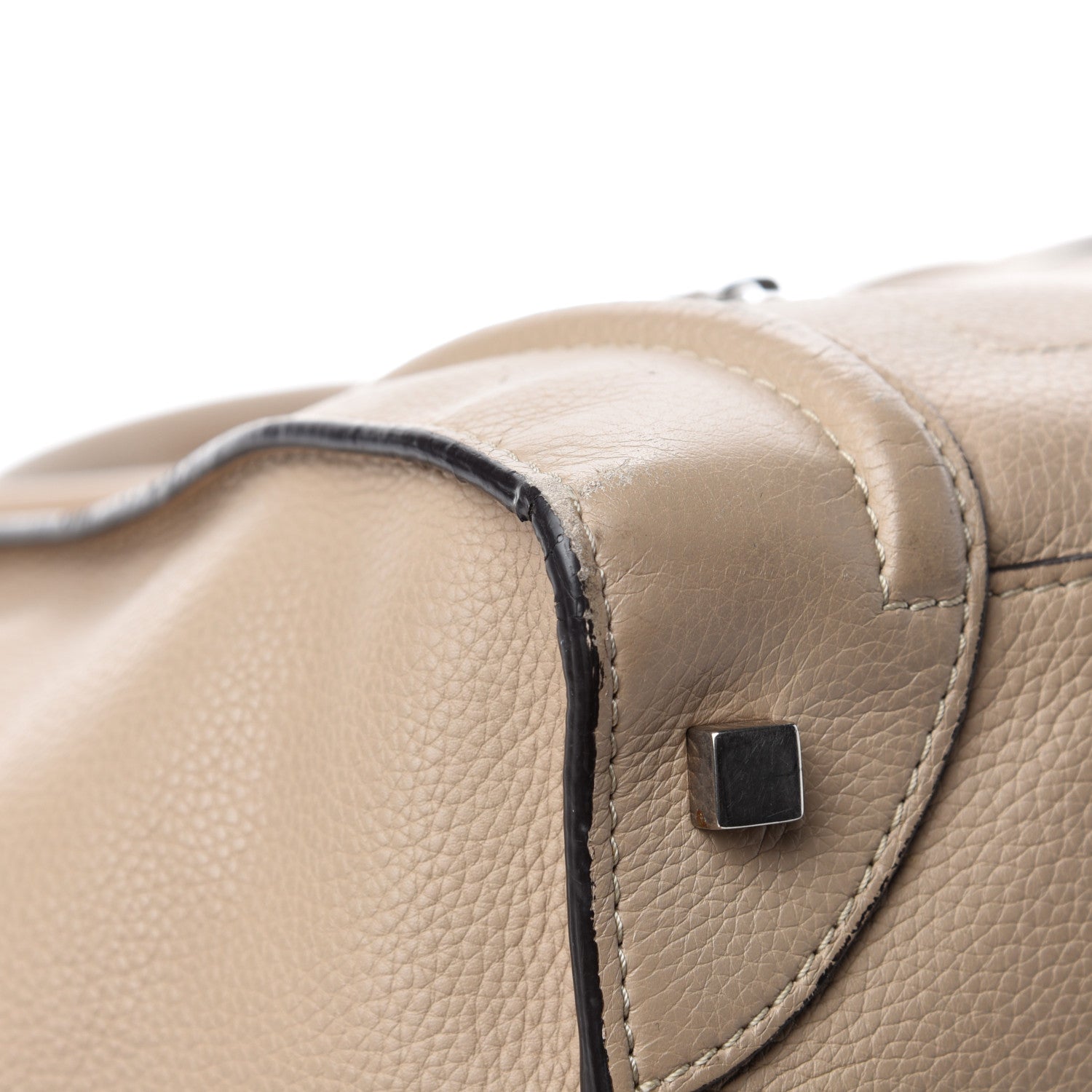 Celine Drummed Calfskin Mini Luggage Dune 8 of 18